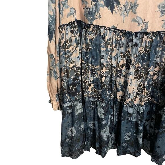 Penelope Rose Floral Rose Long Sleeve Boho Lined Dress Size 1X - Picture 4 of 9